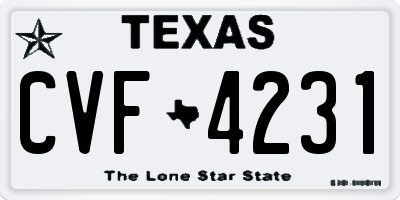 TX license plate CVF4231