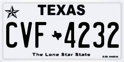 TX license plate CVF4232