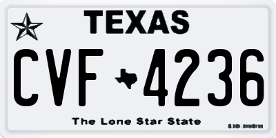 TX license plate CVF4236
