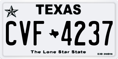 TX license plate CVF4237