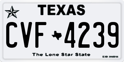 TX license plate CVF4239