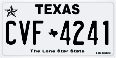 TX license plate CVF4241