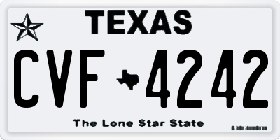 TX license plate CVF4242