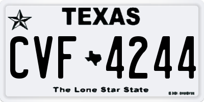 TX license plate CVF4244