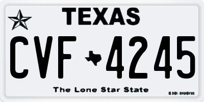 TX license plate CVF4245