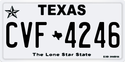 TX license plate CVF4246