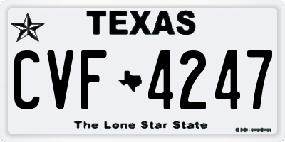 TX license plate CVF4247