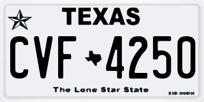 TX license plate CVF4250