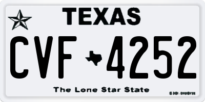 TX license plate CVF4252