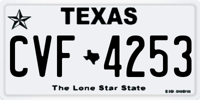 TX license plate CVF4253