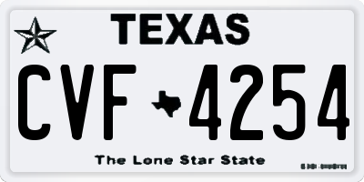 TX license plate CVF4254