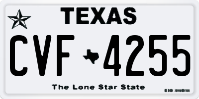 TX license plate CVF4255