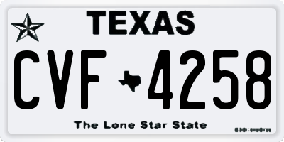 TX license plate CVF4258
