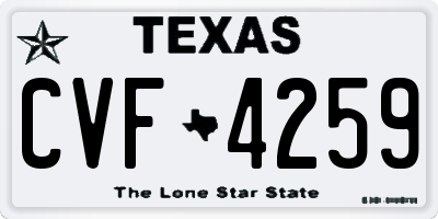 TX license plate CVF4259