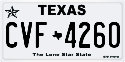 TX license plate CVF4260