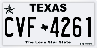 TX license plate CVF4261