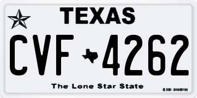 TX license plate CVF4262