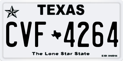 TX license plate CVF4264
