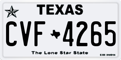 TX license plate CVF4265