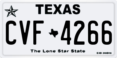 TX license plate CVF4266