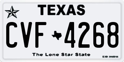 TX license plate CVF4268