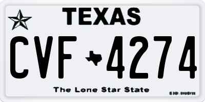 TX license plate CVF4274