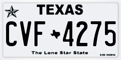 TX license plate CVF4275