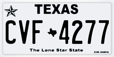 TX license plate CVF4277