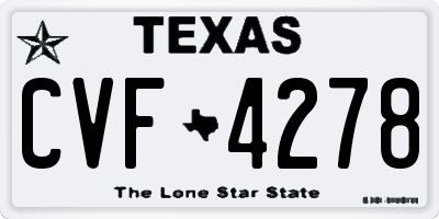 TX license plate CVF4278