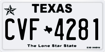 TX license plate CVF4281