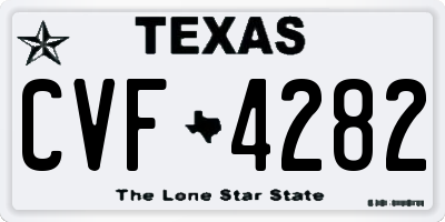 TX license plate CVF4282