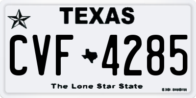 TX license plate CVF4285
