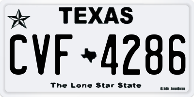 TX license plate CVF4286