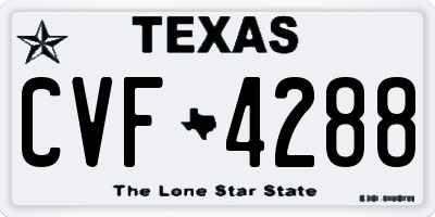 TX license plate CVF4288