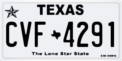 TX license plate CVF4291