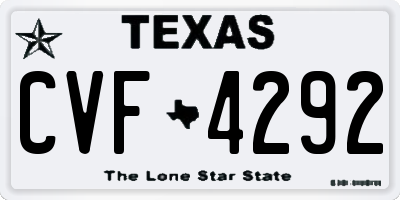 TX license plate CVF4292