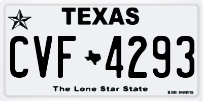 TX license plate CVF4293