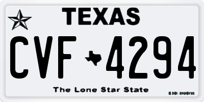 TX license plate CVF4294