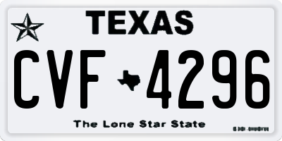 TX license plate CVF4296