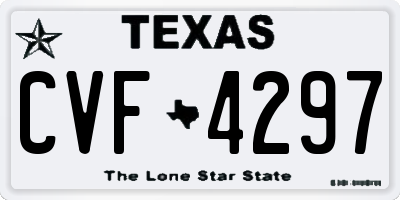 TX license plate CVF4297