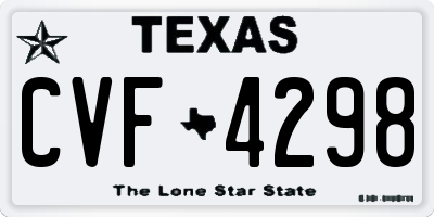 TX license plate CVF4298