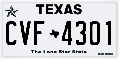 TX license plate CVF4301
