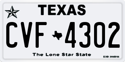 TX license plate CVF4302