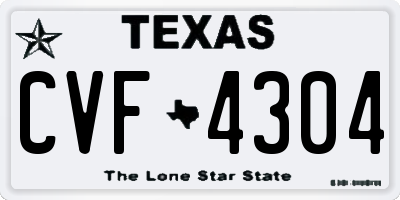 TX license plate CVF4304