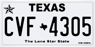 TX license plate CVF4305