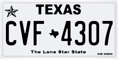 TX license plate CVF4307