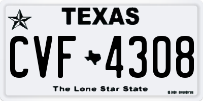 TX license plate CVF4308