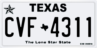 TX license plate CVF4311