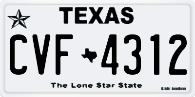 TX license plate CVF4312