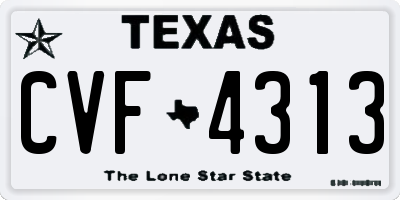 TX license plate CVF4313